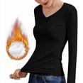 thumbnail image 1 of Ropa interior térmica de manga larga para mujer, camiseta con forro polar suave y micropolar, capa base cálida de invierno, 1 of 5
