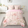 thumbnail image 3 of Feelyou Kawaii Butterfly Teens Twin Bedding Sets 7-Piece, Pink Spring Flower Floral Bedding Comforter Set, Fairy Tale Princess Reversible Sheet Sets, Super Cozy Room Decor, 3 of 9