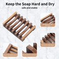 thumbnail image 3 of Jabonera de ducha de madera, juego de 3 jaboneras de ducha, jabonera en barra autodrenante para baño, jabonera para el hogar,, 3 of 4