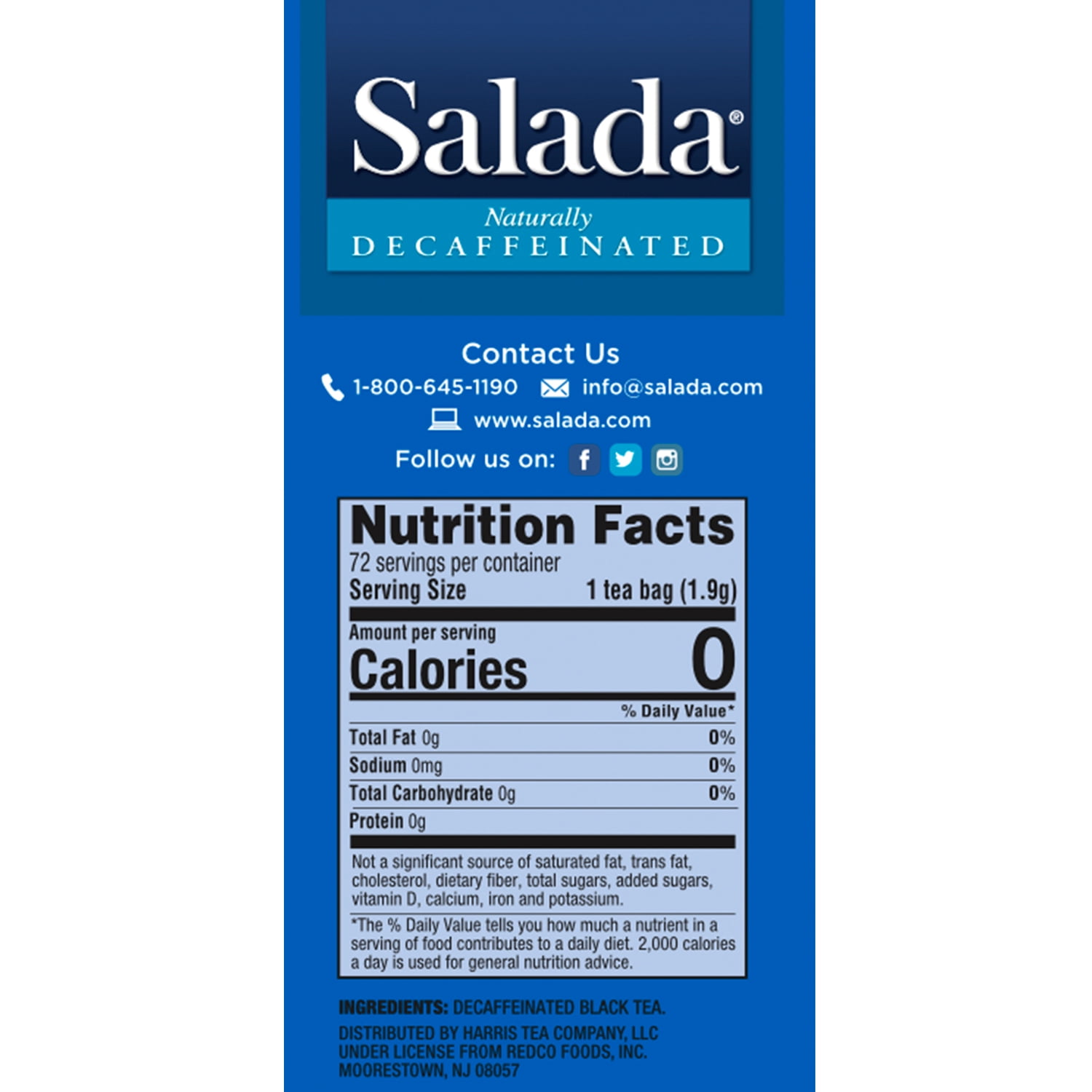 Salada Naturally Decaffeinated Black Tea Blended Strong Black Tea with 72 Tea Bags Per Box (Pack of 12) Contains Caffeine Brew Hot Flavored Rich in Antioxidants Original Blend