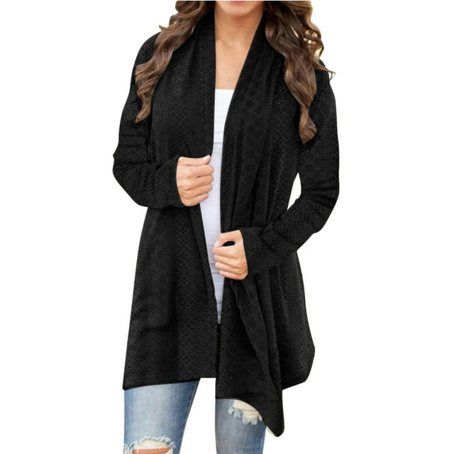 Knee Length Cardigan Split Front Sweater Cardigan Tops for Women Womens Long Sweaters Open Front Shawl Neck Cardigan Women Womens Sweaters Fall Cardigan Come Mono Cardigan Knit Long Sweater Fall