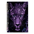 thumbnail image 2 of WOBOGO Purple Leopard Notebook College Horizontal Grid Paper Ink Spill Resistant Water Resistant Cover 8.3x5.7x0.4in, 2 of 8