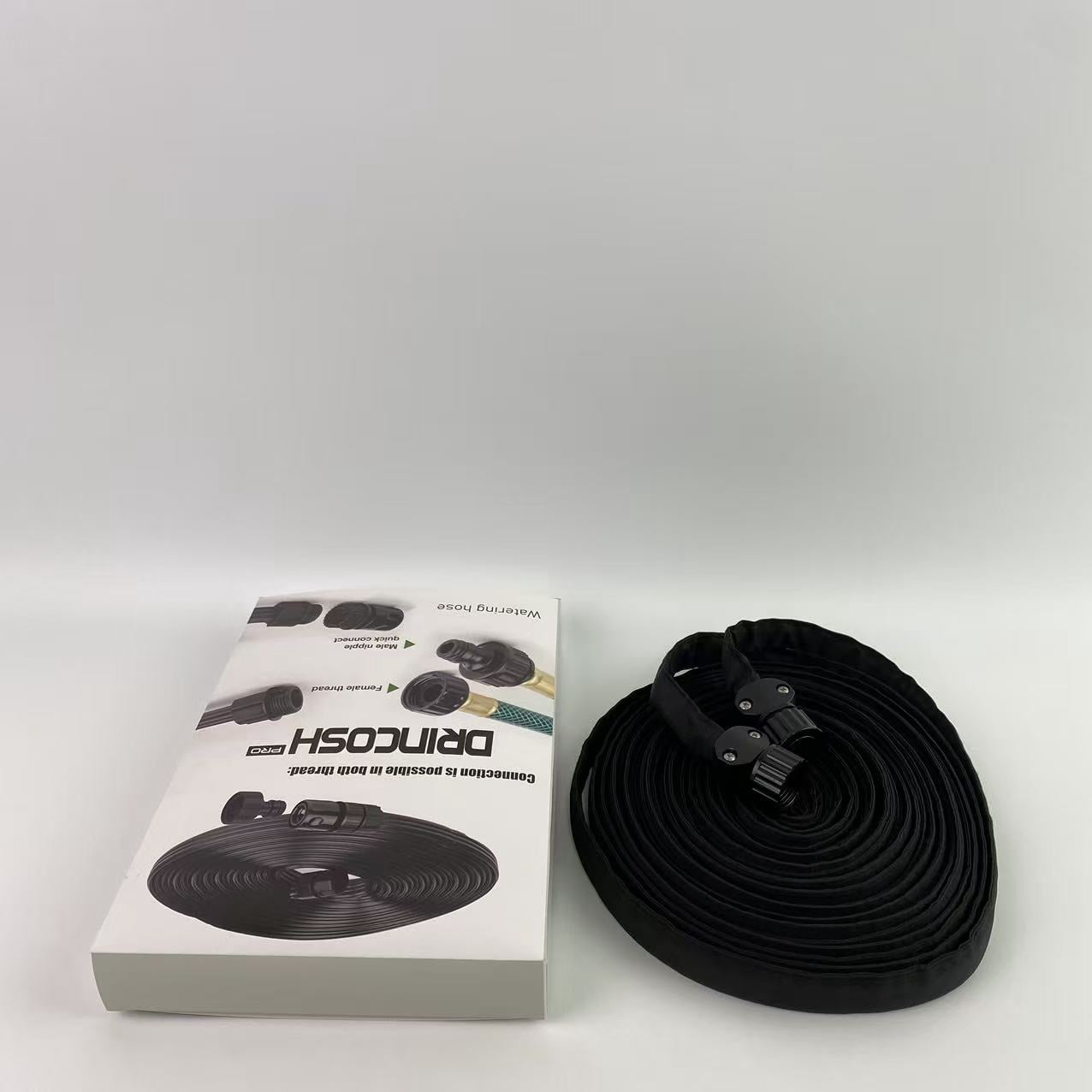 DRINCOSH PRO Watering hose, not of metal,Flat Soaker Hose for Garden Bed,25 50 75ft 50ft*2 1/2" Linkable Consistent Drip Irrigation (50FT)