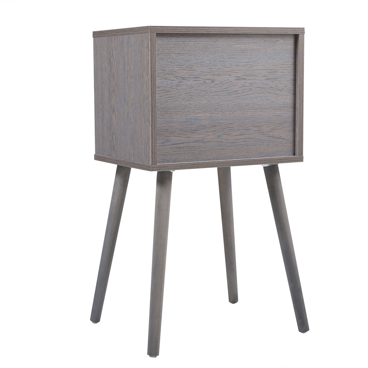 Kepooman Modern Nightstands with 2 Bin Drawer, Wooden Side End Table for Living Room Bedroom, Gray + White Kepooman Modern Nightstands with 2 Bin Drawer, Wooden Side End Table for Living Room Bedroom, Gray + White