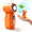Orange, variant on 3-in-1 Mini Portable Handheld Clip-On Fan, Rechargeable Cooling, 5 Speeds with LED Display, Supports Attachment to Belt, Backpack Strap, Desktop, for Summer Travel, Hiking