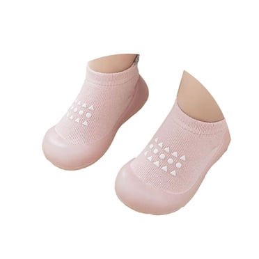 TAIAOJING Toddler Baby Sock Shoes Baby Walking Shoes Non- Breathable Slippers With Soft Rubber Sole Baby Boys Girls Sneakers Cozy Footwear 19-24 Months