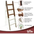 thumbnail image 3 of Hallops Blanket Ladder 5 ft. Wood Rustic Decorative Quilt Ladder. Farmhouse Ladder White, 3 of 5