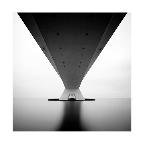 Canvas Wall Art - Steve Cheetham 'Zeeland Bridge' Wall Art for Living Room, Bedroom, or Office Décor by Trademark Fine Art - 14 x 14 Inches