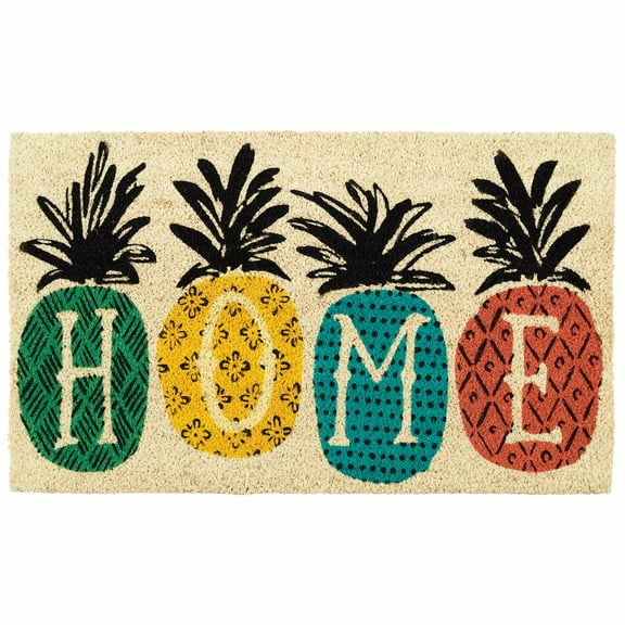 DII Natural Coir Doormat, Home Sweet Home Mat, Pineapple Home, 17x29"