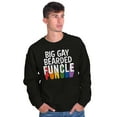 thumbnail image 4 of Big Gay Bearded Funcle Uncle Rainbow Men's Crewneck Sweatshirt Brisco Brands X, 4 of 6