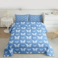 thumbnail image 2 of Homewish Gradient Colorful Butterfly Queen Comforter Set,Flying Animal Bedding Sets,Blue White Bedding Comforter Set For Girls,Microfiber Bedroom Decor Reversible,3pcs, 2 of 8