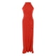 thumbnail image 5 of Vestido largo sin mangas con volantes y abertura para mujer - Vestido de noche sexy con abertura, poliéster-spandex, S-XXL, 5 of 6