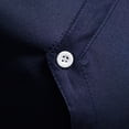 thumbnail image 6 of RUTAYY Men's Shirts Embroidered Asymmetrical Long Sleeve Solid Color Denim Shirt Turndown Collar Comfortable Breathable Travel Vacation Blouse, 6 of 8