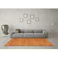 thumbnail image 3 of Ahgly Company Machine Washable Indoor Square Abstract Orange Modern Area Rugs, 4' Square, 3 of 4