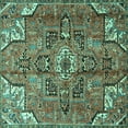 thumbnail image 1 of Ahgly Company Indoor Square Persian Turquoise Blue Traditional Area Rugs, 3' Square, 1 of 4