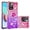 Pink Mauve, variant on Case for Xiaomi Redmi 10 with Magnetic Ring Kickstand, Gradient Quicksand Glitter Flowing Liquid Floating Women Girls Cute Phone Case Clear TPU Cover for Xiaomi Redmi 10 JB Bluish Violet