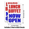 thumbnail image 2 of Lunch Buffet Now Open (24" X 36") Vinyl Decal Only (Pack of 2) |Sign|Sticker|Poster, 2 of 4