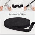 thumbnail image 4 of 49 Yards(45m)/Roll Herringbone Cotton Webbings 20mm Wide Black Cotton Twill Tape Ribbons Cotton Herringbone Cords for Knit Sewing DIY Crafts DIY, 4 of 6