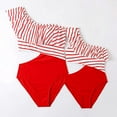 thumbnail image 4 of GYRATEDREAM Women Girls Ruffle 1-Shoulder Bathing Suit Family Matching Mom Daughter One Pieces Swimsuits/Red Striped, 4 of 6