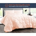 thumbnail image 2 of SGI Microfiber Comforter Set Super King Plus Size Peach Pinch 3 Piece, 2 of 5