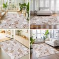 thumbnail image 4 of Area Rugs 5'x7', Brown White Floral Carpet Runner Indoor Outdoor Rugs Home Decor Aesthetic, Spring Botanical Leaves Farmhouse Non Slip Mats Washable Accent Rug for Living Room Bedroom, 4 of 8