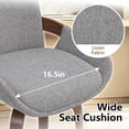 thumbnail image 5 of CRERIYO 26" Swivel Counter Height Bar Stools Set of 2, Linen Fabric Upholstered Bar Chairs with Silver Ring Footrest and Walnut Wood Legs, Lightgray, 5 of 7