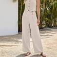 thumbnail image 3 of Nuoqisi Women's Spring Autumn Elastic Waist Straight Leg Pants Versatile Trousers with Pockets&nbsp;- All-Purpose Bottoms for Seasonal Wear, 3 of 9