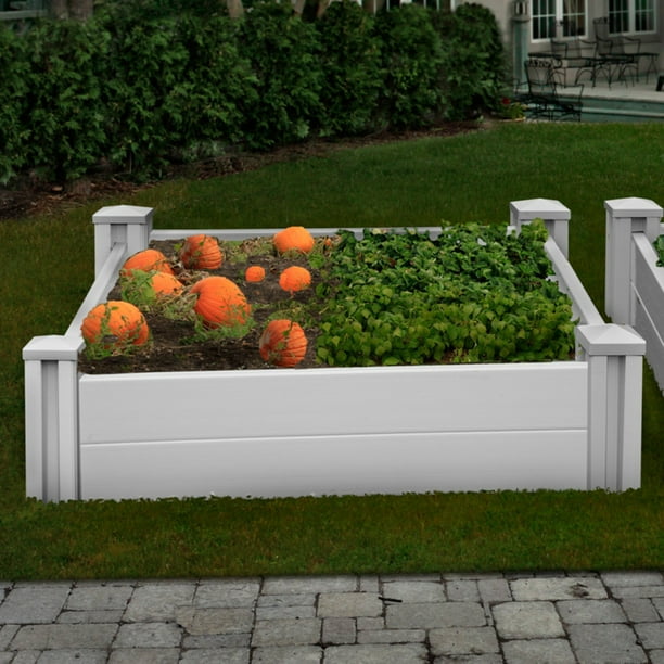 New England Arbors Sutton Raised Garden Bed Com - New England Arbors White Vinyl Raised Garden Bed 2 Pack New England Arbors Sutton Raised Garden Bed Com - New England Arbors White Vinyl Raised Garden Bed 2 Pack