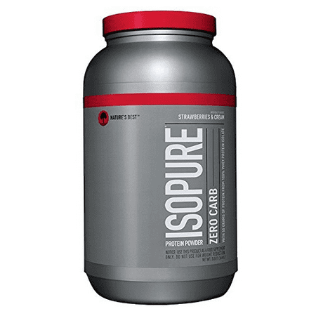 Isopure Zero Carb Protein Powder, Strawberries & Cream, 50g Protein, 3 (Best Whey Isolate Protein Powder Reviews)