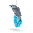 thumbnail image 3 of Dolphin Riding the Wave Glass Christmas Ornament, 3 of 5