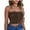 Coffee, variant on Tube Tops for Women Show off your Figure Women's Crop Top High Cost Performance Tube Tops Sleeveless Stretchy Solid Strapless Bright print Tube Top(Plus Size)