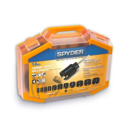 Spyder 14 Piece Carbide Tipped Deep Cut Hole Saw Kit