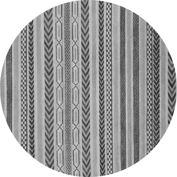 Ahgly Company Indoor Round Abstract Gray Modern Area Rugs, 4' Round