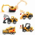 thumbnail image 5 of 10 In 1 Construction Toys Truck Storage Die-cast Vehicle Transporter Car Set Excavator Dump Truck Digger Backhoe for Kids Gift, 5 of 10