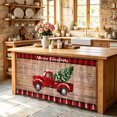 thumbnail image 6 of Red Truck Christmas Cabinet Curtain 32"Wx55"L,Dustproof Pantry Door Curtain W/ Self Adhesive Tape,Plaid Xmas Tree Snowflake Vintage Tall Storage Cover Privacy Drape for Bathroom Kitchen Laundry Room, 6 of 9