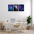 thumbnail image 4 of Canvas Wall Art Outer Space Pictures Fantastic Starry Painting Artwork Galaxy Nebula Canvas Prints for Bedroom Bathroom Living Room Kicthen Office Home Wall Decor 12" x 16" x 3 Panels, 4 of 6