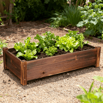 Wisfor Large Raised Garden Bed Pine Wood Planter Box for Outdoor Vegetables Flowers, 26x13x6 inch