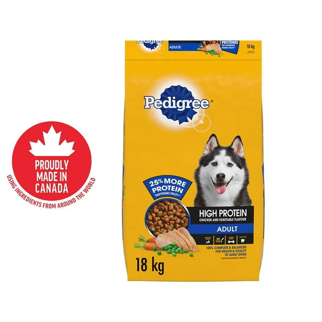 PEDIGREE High Protein Adult Dry Dog Food Chicken and Vegetable Flavour, Bag 14kg