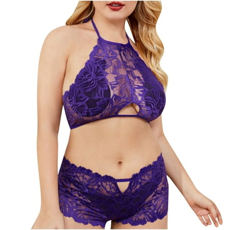 

KEJIG High Quality Women s Fashion Plue Size Sexy Soild Lace Underwear Nightwear Suit