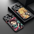 thumbnail image 2 of Funda de teléfono negra con dibujos animados de Japón, carcasa trasera transparente mate para iPhone 15, 14, 13, 12, 11, Mini Pro Max, XR, XSMax, 7, 8 Plus, 2 of 5