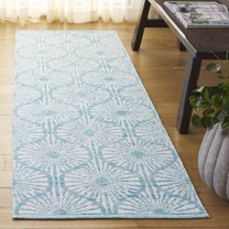 Safavieh Montauk Garland Geometric Runner Rug, Aqua/Ivory, 2'3" x 7'