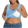 thumbnail image 1 of ShomPort Plus Size Tank Tops for Women Padded Criss Cross Sleeveless Blouses Basic Tunic Shirts, 1 of 7