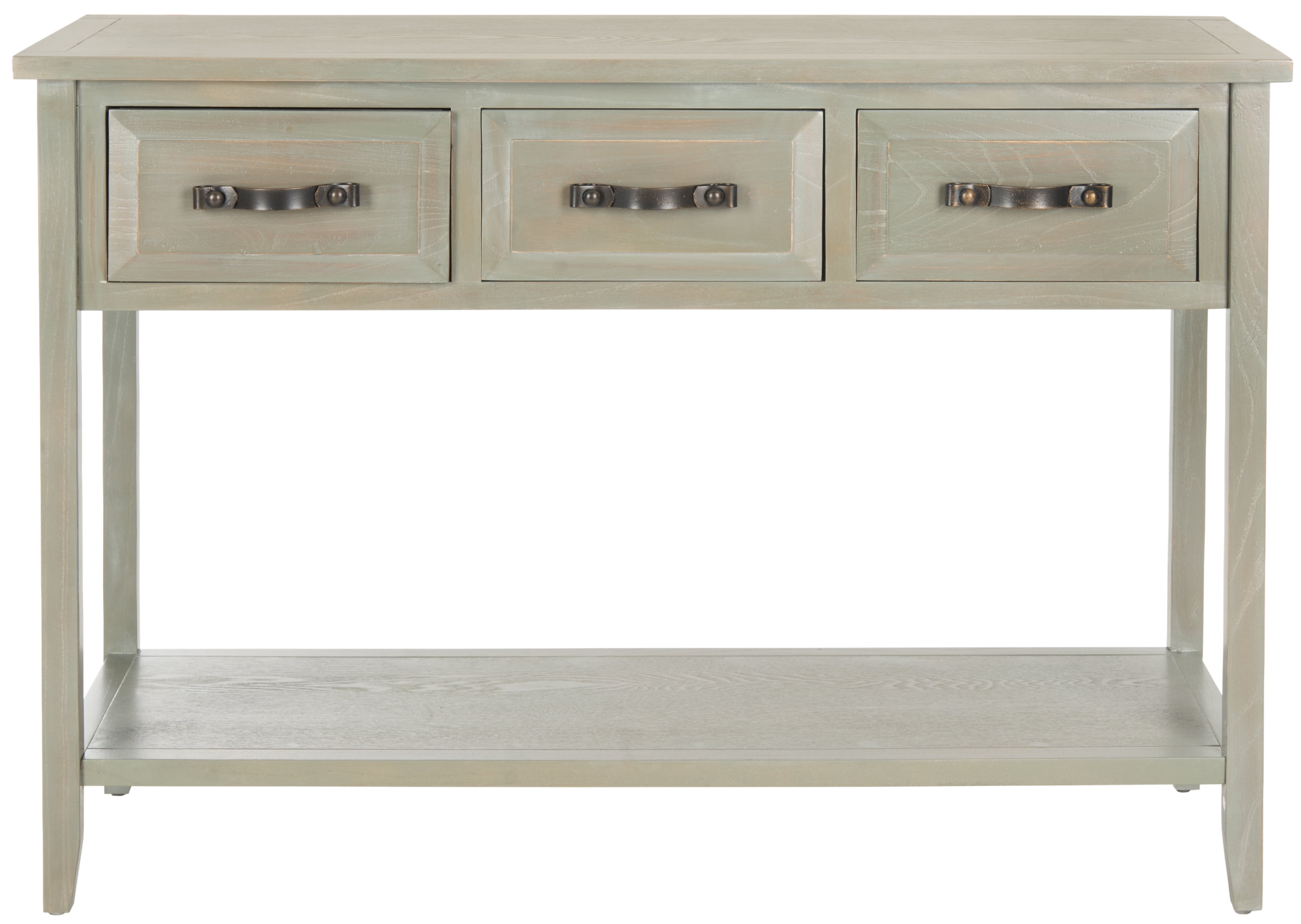 SAFAVIEH Aiden Contemporary Rustic Console Table w 3 Drawers French Grey Walmart