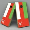 Oman Flag Cornhole Board Vinyl Decal Wrap