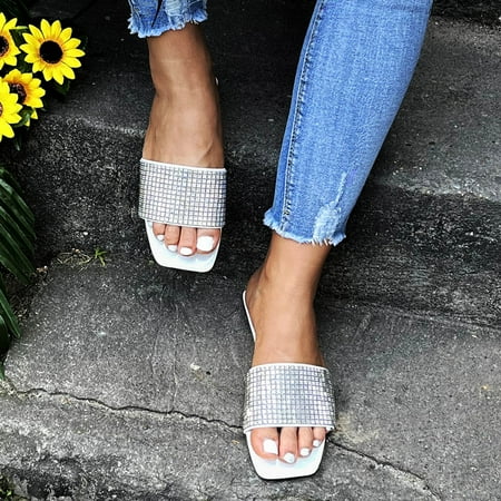 

NEGJ Women Shoes Fashion Sandal Flat Pearl Strap Flip-Flop Sandals Summer Casual Fashion Sandals