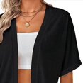 thumbnail image 4 of Cárdigan de Corta para Mujer, Cárdigan de Verano, Informal, Holgado, para Playa, con Dobladillo Curvo. Negro XL, 4 of 7