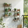thumbnail image 4 of Bestier 38 inch Wall Mounted Floating Shelves with Towel Bar & Hooks Bookshelf in Rustic, 4 of 10