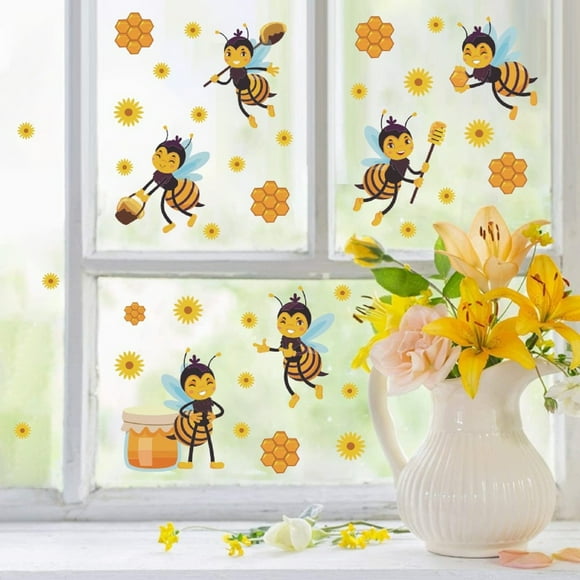 matoen Bee Festival Stickers Bedroom Wall Decoration Stickers Carved Wall Stickers, Home Decor, Gift, on Clearance