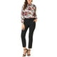 thumbnail image 2 of INSPIRE CHIC Blusa Casual Floral de Manga Larga con Lazo en el Cuello Beige XL, 2 of 6
