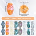 thumbnail image 2 of 1box 1 B0X 96pcs Frosted Glass Beads Faceted Oval Beads Barrel Flat Wave Arrow Patterns Lustered Small Spacer Loose Beads for Jewelry Craft Making Necklace Bracelet Earrings Beginners, 2 of 6